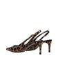 Dolce & Gabbana Brown Leather Stiletto Heel Sandals