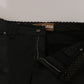 John Galliano Black Mid Waist Skinny Cotton Casual Denim Jeans