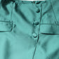 Dolce & Gabbana Green Polyester Button High Waist Mini Skirt