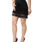 Dolce & Gabbana Black Nylon Embellished Lace Mini Skirt