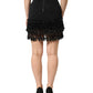 Dolce & Gabbana Black Nylon Embellished Lace Mini Skirt