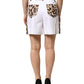 Dolce & Gabbana White Cotton High Waist Bermuda Mini Shorts