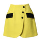 Dolce & Gabbana Yellow Wool Buttoned High Waist Mini Skirt