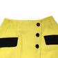 Dolce & Gabbana Yellow Wool Buttoned High Waist Mini Skirt