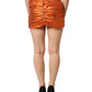 Dolce & Gabbana Metallic Orange Viscose High Waist Mini Skirt