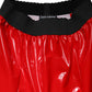 Dolce & Gabbana Glossy Red Polyester High Waist Midi Skirt