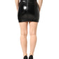 Dolce & Gabbana Black Nylon Eyelet Detail Coated Mini Skirt