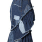 Dolce & Gabbana Blue Patchwork Layered Denim Midi Skirt