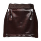 Dolce & Gabbana Dark Brown Cotton Fitted High Waist Mini Skirt