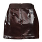 Dolce & Gabbana Dark Brown Cotton Fitted High Waist Mini Skirt