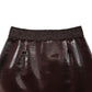 Dolce & Gabbana Dark Brown Cotton Fitted High Waist Mini Skirt