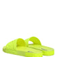 Dolce & Gabbana Green Rubber Slides Sandals Beachwear Shoes