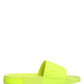 Dolce & Gabbana Green Rubber Slides Sandals Beachwear Shoes