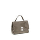 Zanellato Gray Calf Leather Bos Taurus Shoulder Bag