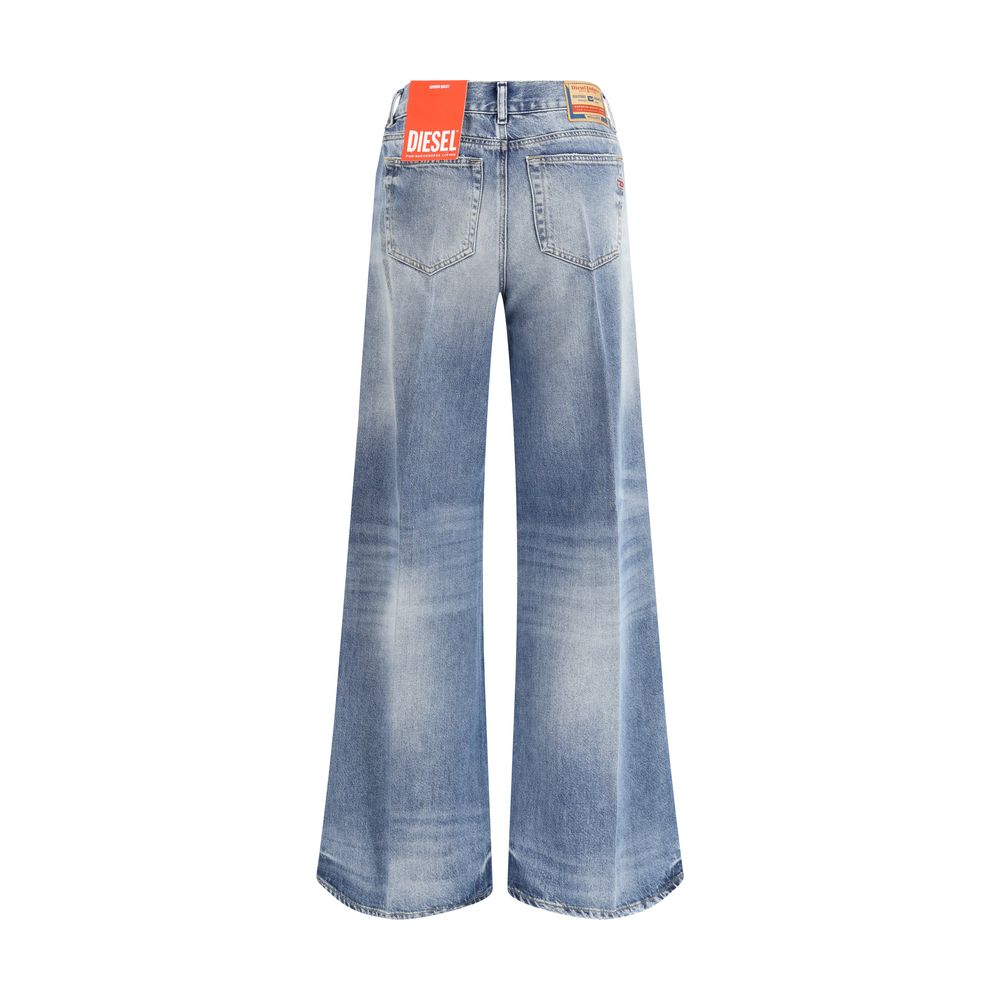 Diesel Light Blue Cotton Bootcut Jeans