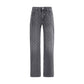 Marine Serre Gray Cotton Straight-Leg Jeans