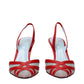 Valentino Garavani Red Leather Stiletto Heel Sandals