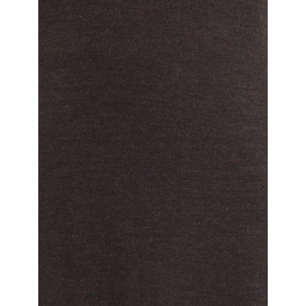 Ferragamo Brown Fleece Wool Long Dress