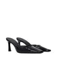 The Attico Black Leather Flat Sandals