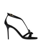 Balmain Black Leather Stiletto Heel Sandals