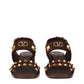 Valentino Garavani Brown Leather Strap-On Sandals