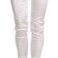 Elisabetta Franchi White Low Waist Cropped Skinny Trouser Pants