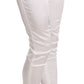 Elisabetta Franchi White Low Waist Cropped Skinny Trouser Pants