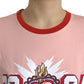 Dolce & Gabbana Pink Graphic Print Cotton Crew Neck T-shirt