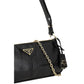 Prada Black Calf Leather Bos Taurus Shoulder Bag