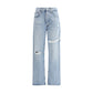 Agolde Light Blue Cotton Straight-Leg Jeans