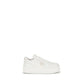 Prada White Calf Leather Bos Taurus Platform Sneakers