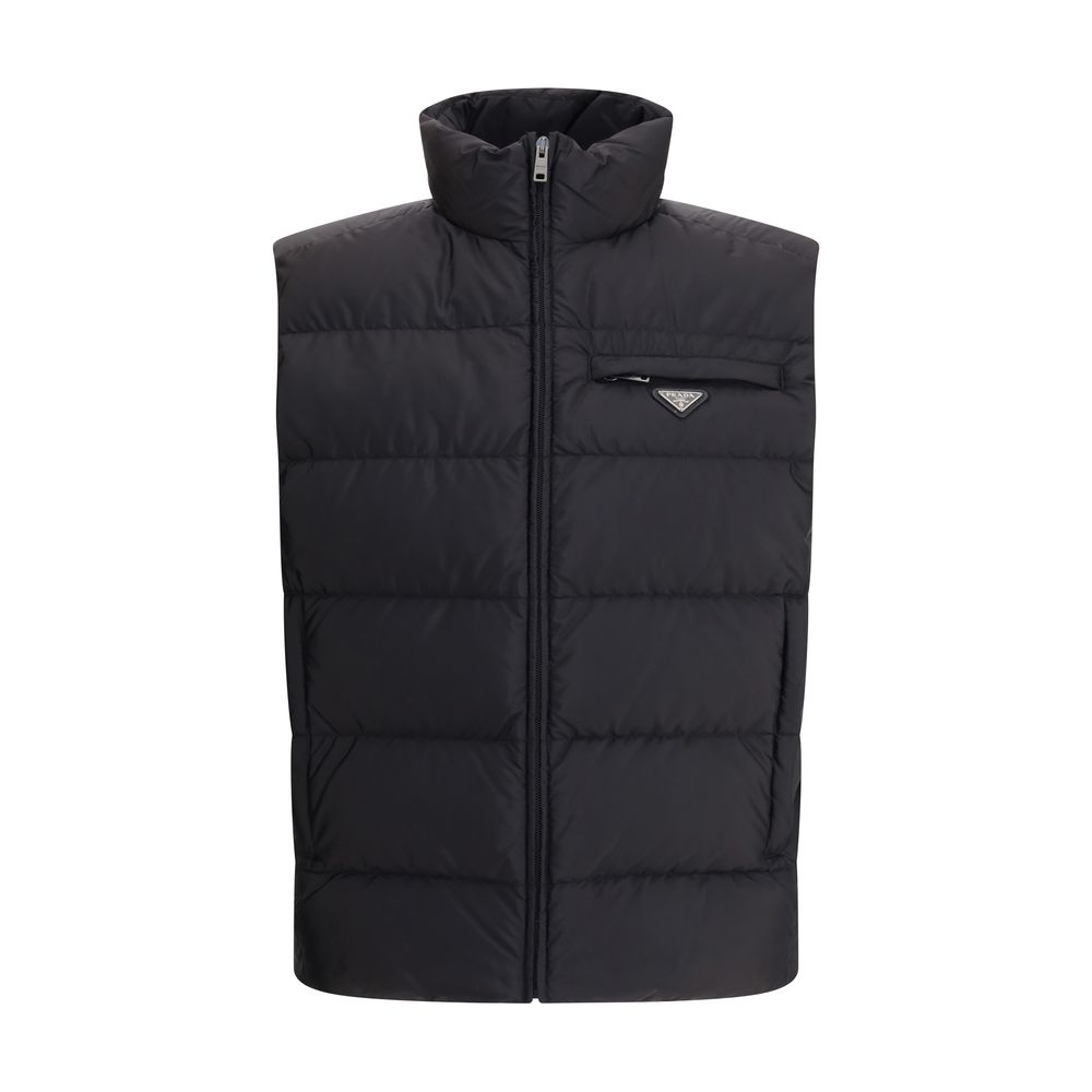 Prada Black Recycled Polyamide Sleveless Jacket
