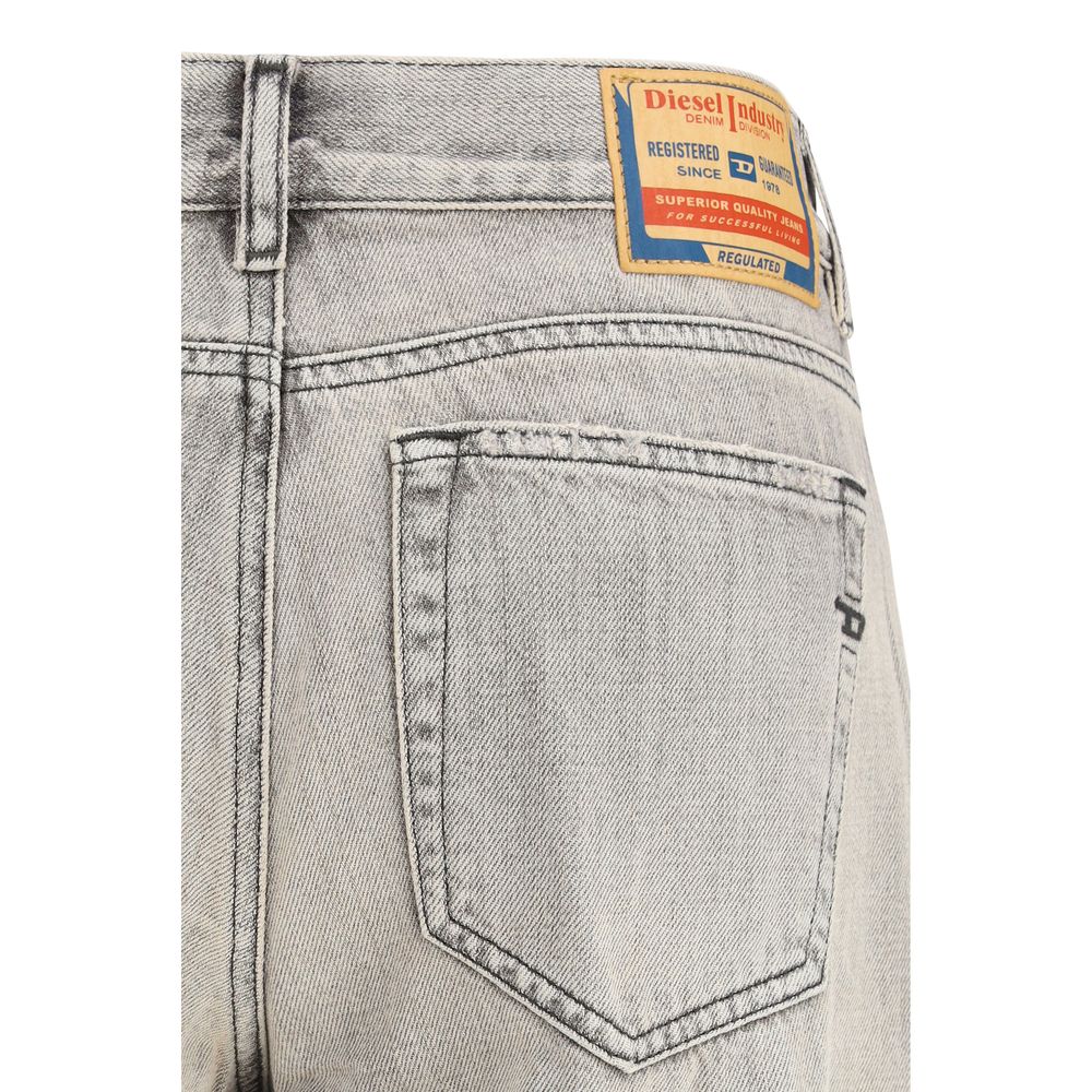 Diesel Gray Cotton Flared Jeans