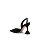 Amina Muaddi Black Rubber High Heel Pumps
