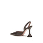 Amina Muaddi Brown Calf Leather Bos Taurus High Heel Pumps