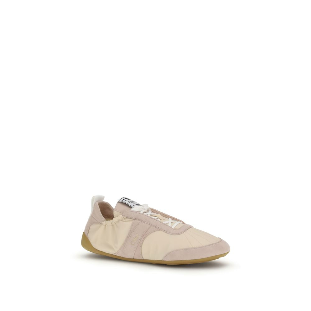Chloé Beige Nylon Athletic Sneakers