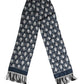Dolce & Gabbana Navy Blue Silk Neck Wrap Shawl Men Scarf