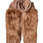 Dolce & Gabbana Brown Cashmere Knitted Fur Shawl Scarf