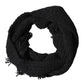 Dolce & Gabbana Black Cashmere Knit Shawl Fringes Scarf
