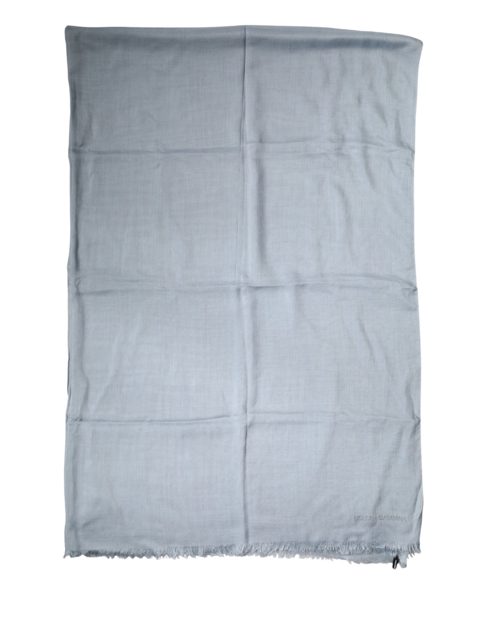 Dolce & Gabbana Light Blue Cashmere Knitted Shawl