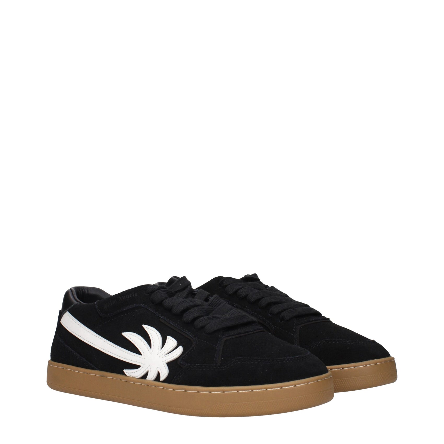 Palm Angels Black Leather Low Top Sneakers