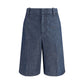 Jil Sander Blue Cotton Bermuda Shorts