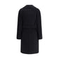 Max Mara Black Fleece Wool Coat