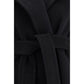 Max Mara Black Fleece Wool Coat