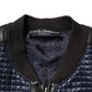 Dolce & Gabbana Blue Nylon Full Zip Bomber Men Jacket
