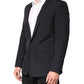 Dolce & Gabbana Black Stripes 1 Button Suit Jacket Blazer