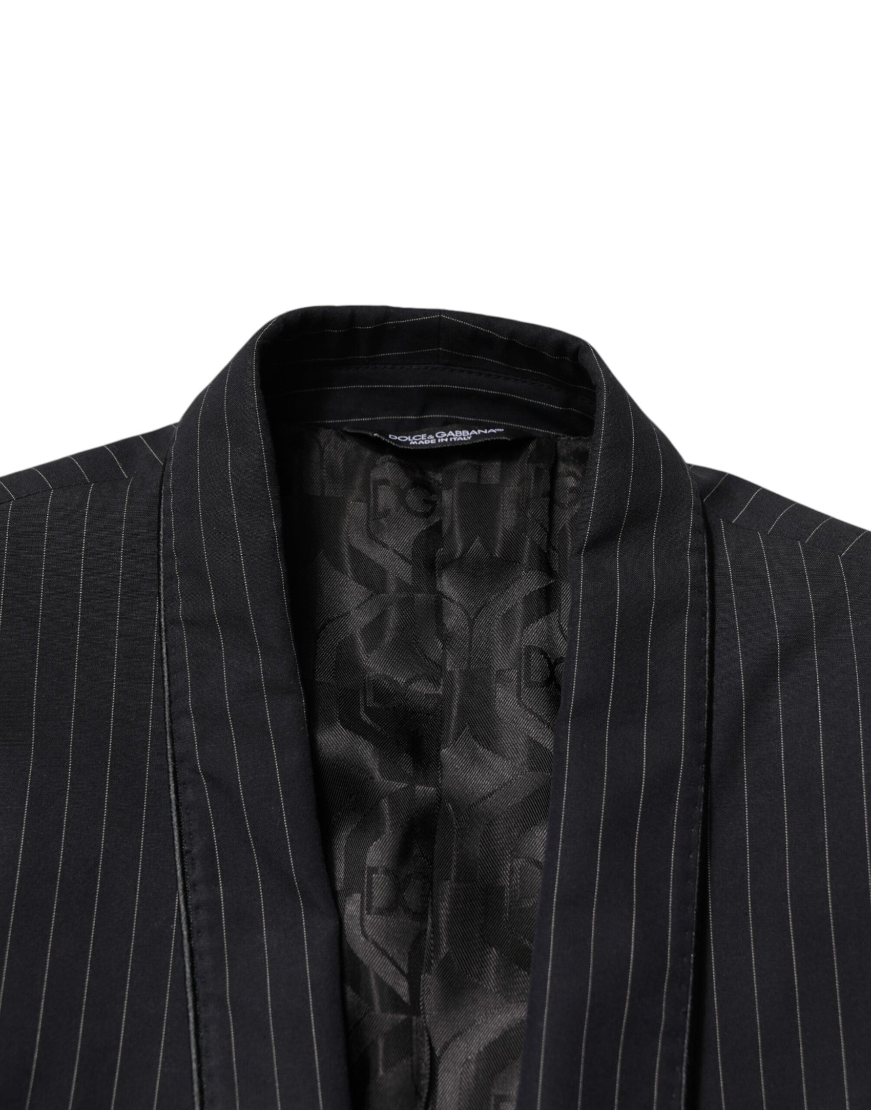 Dolce & Gabbana Black Stripes 1 Button Suit Jacket Blazer