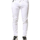 Dolce & Gabbana White Cotton Stretch Skinny Denim Men Jeans
