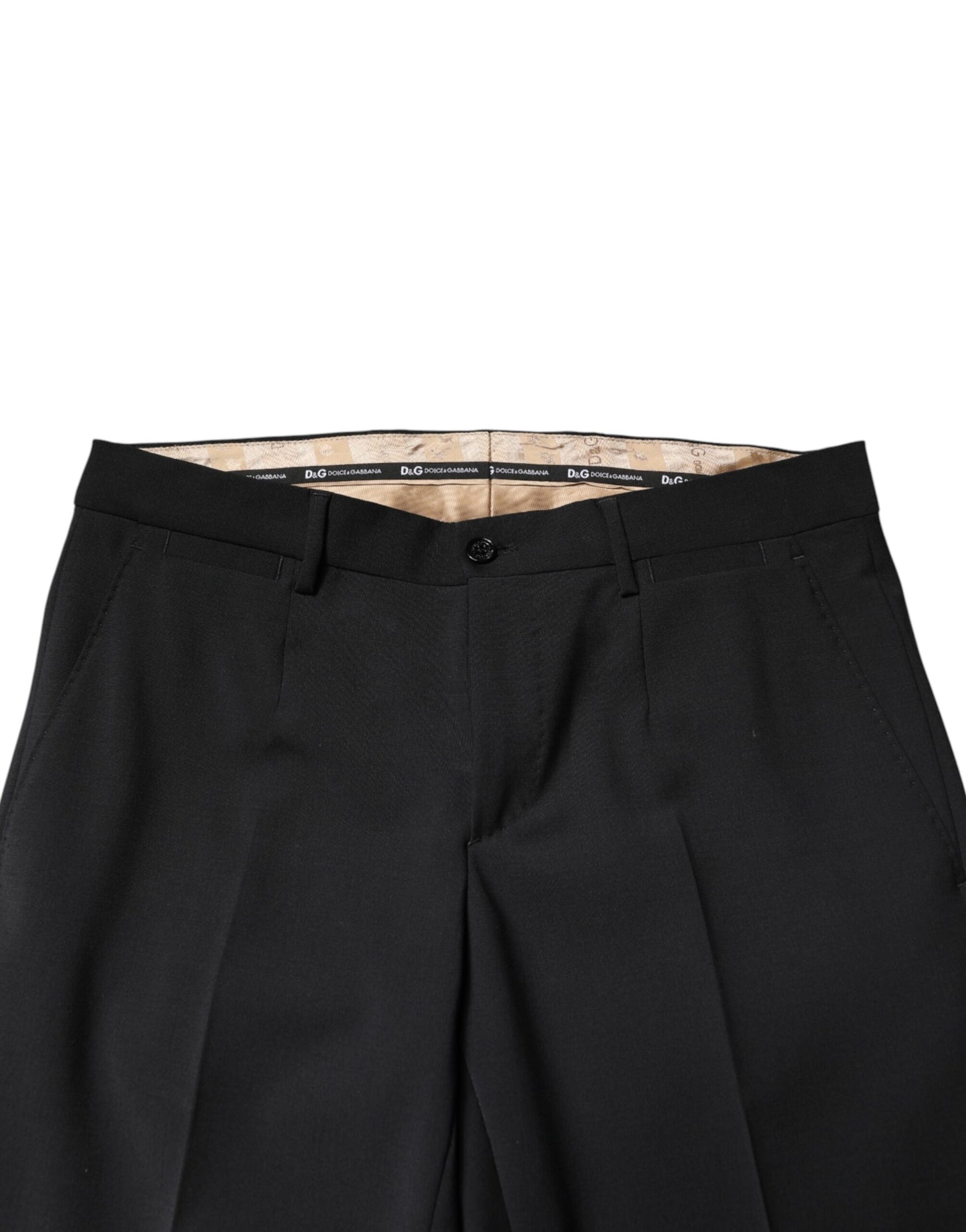 Dolce & Gabbana Black Wool Formal Dress Men Trouser Pants
