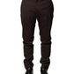 Dolce & Gabbana Brown Polyester Men Dress Trousers Pants